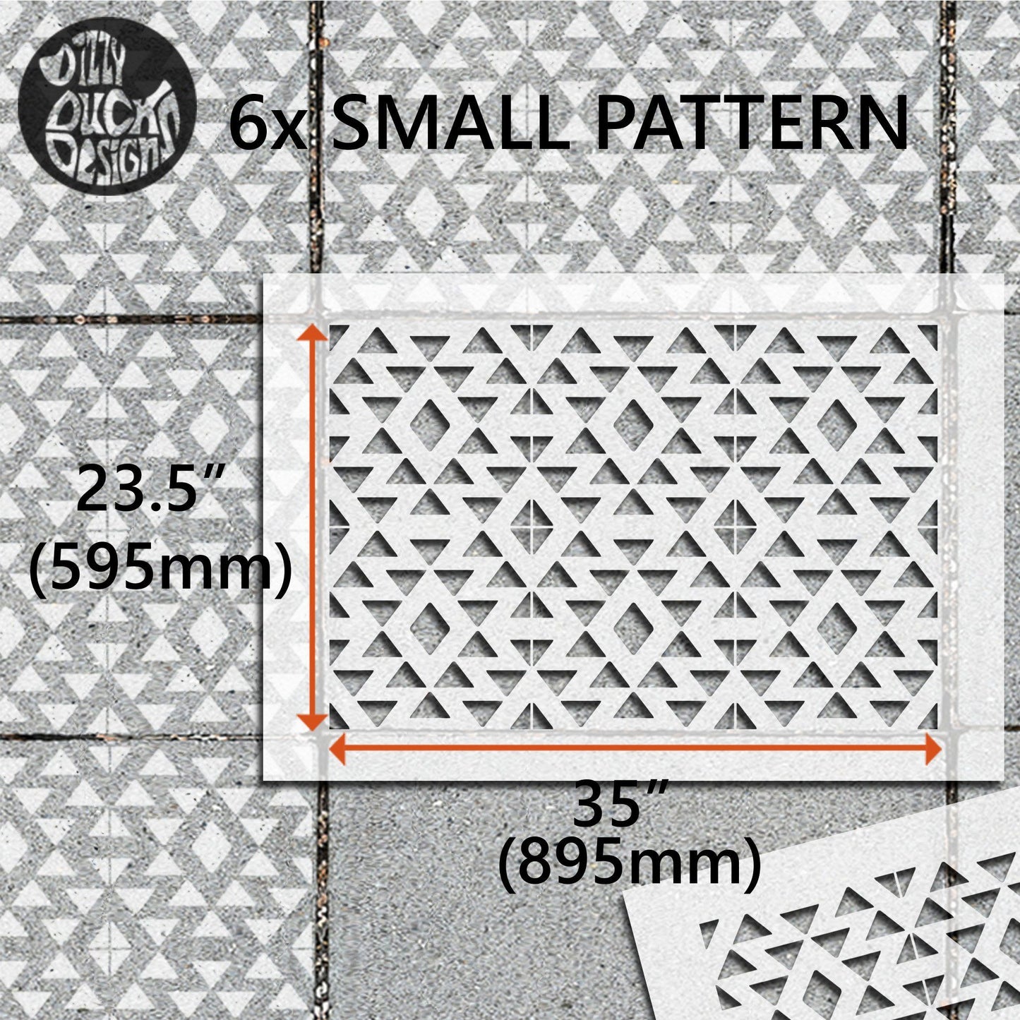 Aztec Patio Stencil - Rectangle Slabs - Dizzy Duck Designs