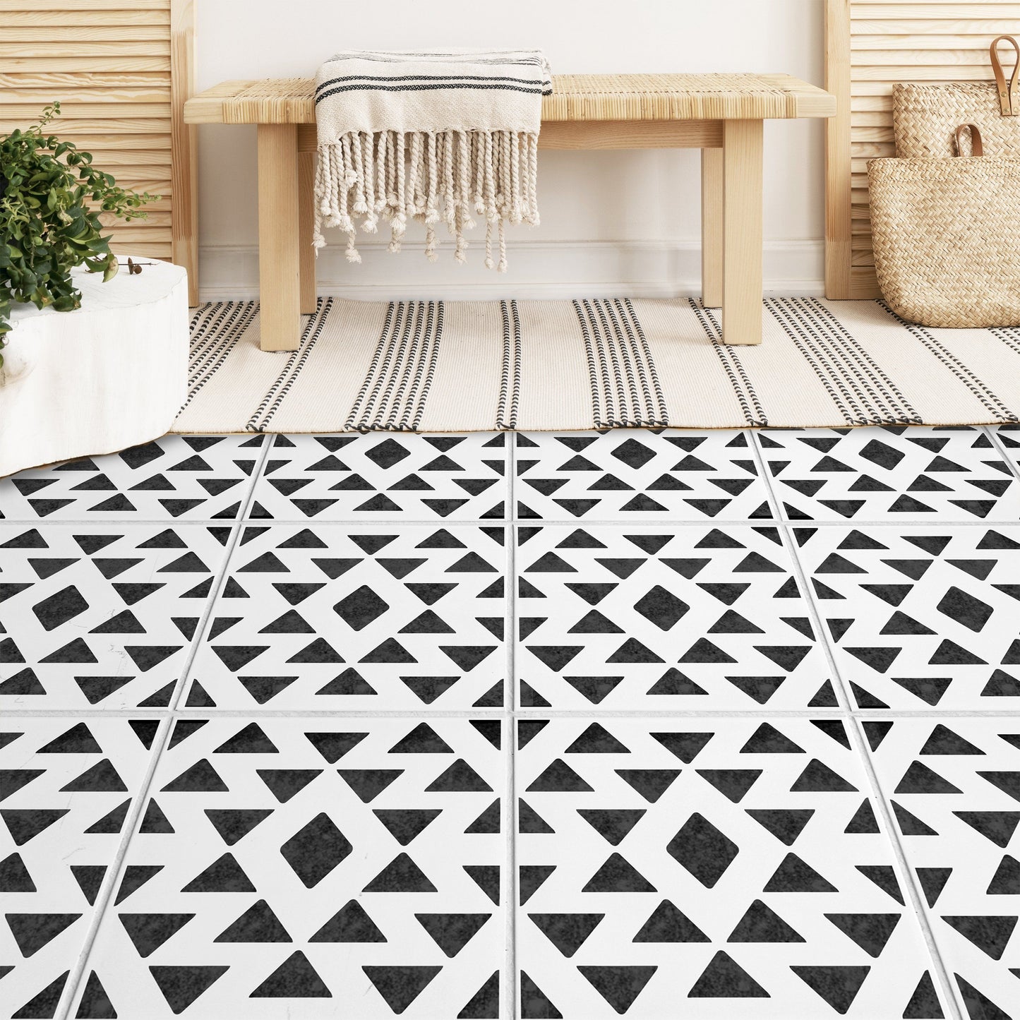 Aztec Tile Stencil - Dizzy Duck Designs