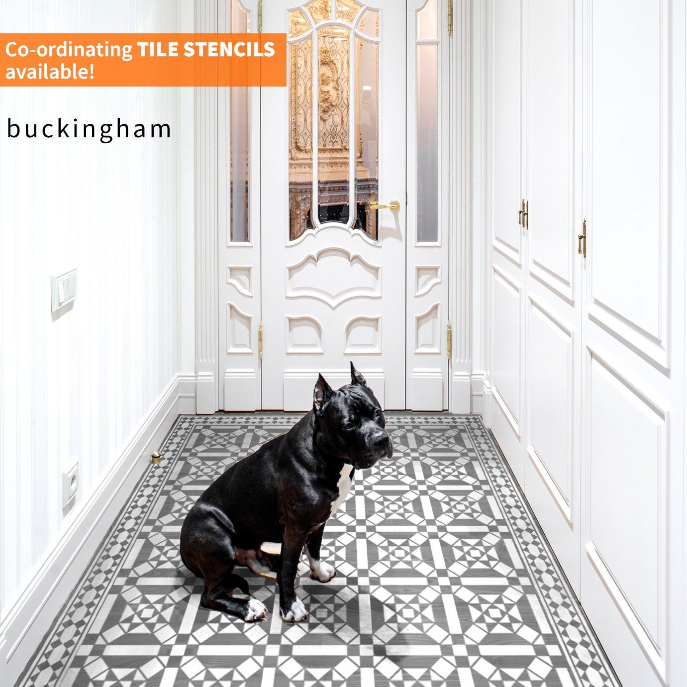 BEDFORD Tile Border Stencil - Dizzy Duck Designs