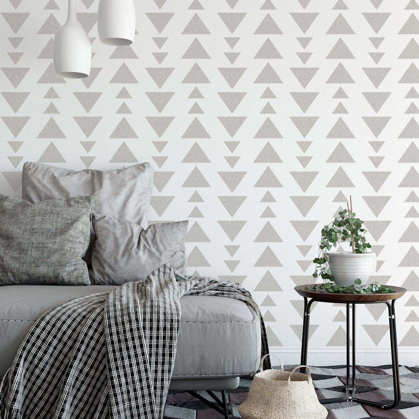 Bergen Triangle Wall Stencil - Dizzy Duck Designs