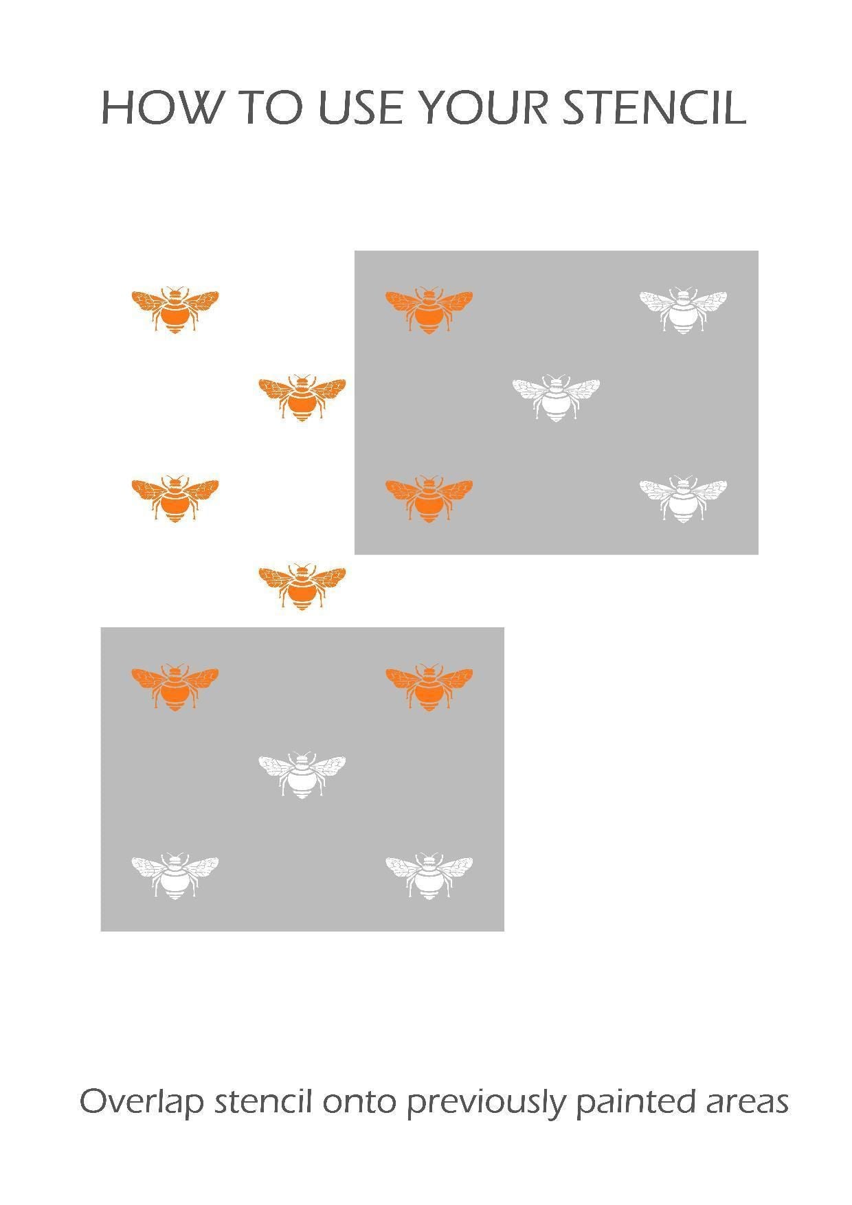 Bee Allover Wall Stencil - Dizzy Duck Designs