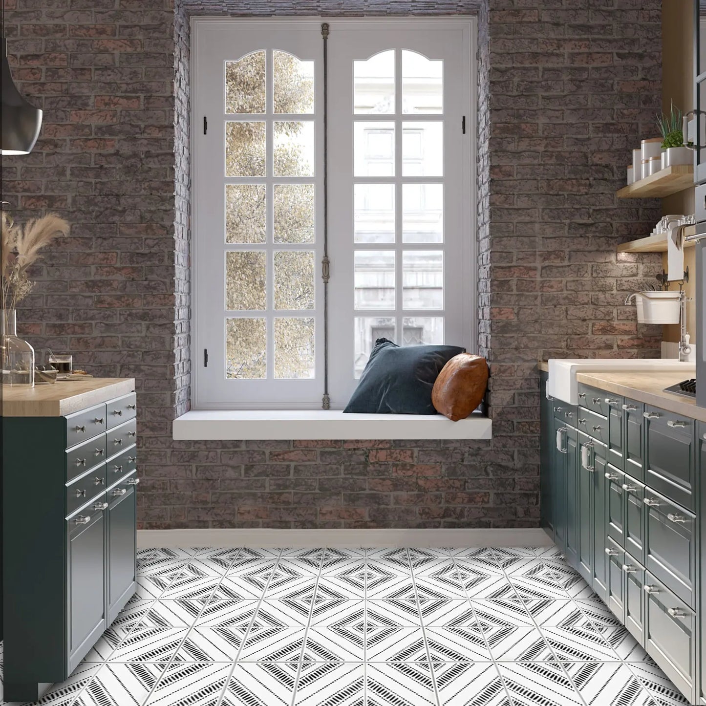 Bisira Tile Stencil - Dizzy Duck Designs