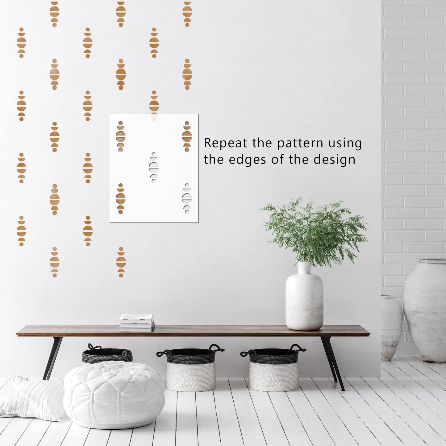 Boho Moon Phases Wall Stencil - Dizzy Duck Designs