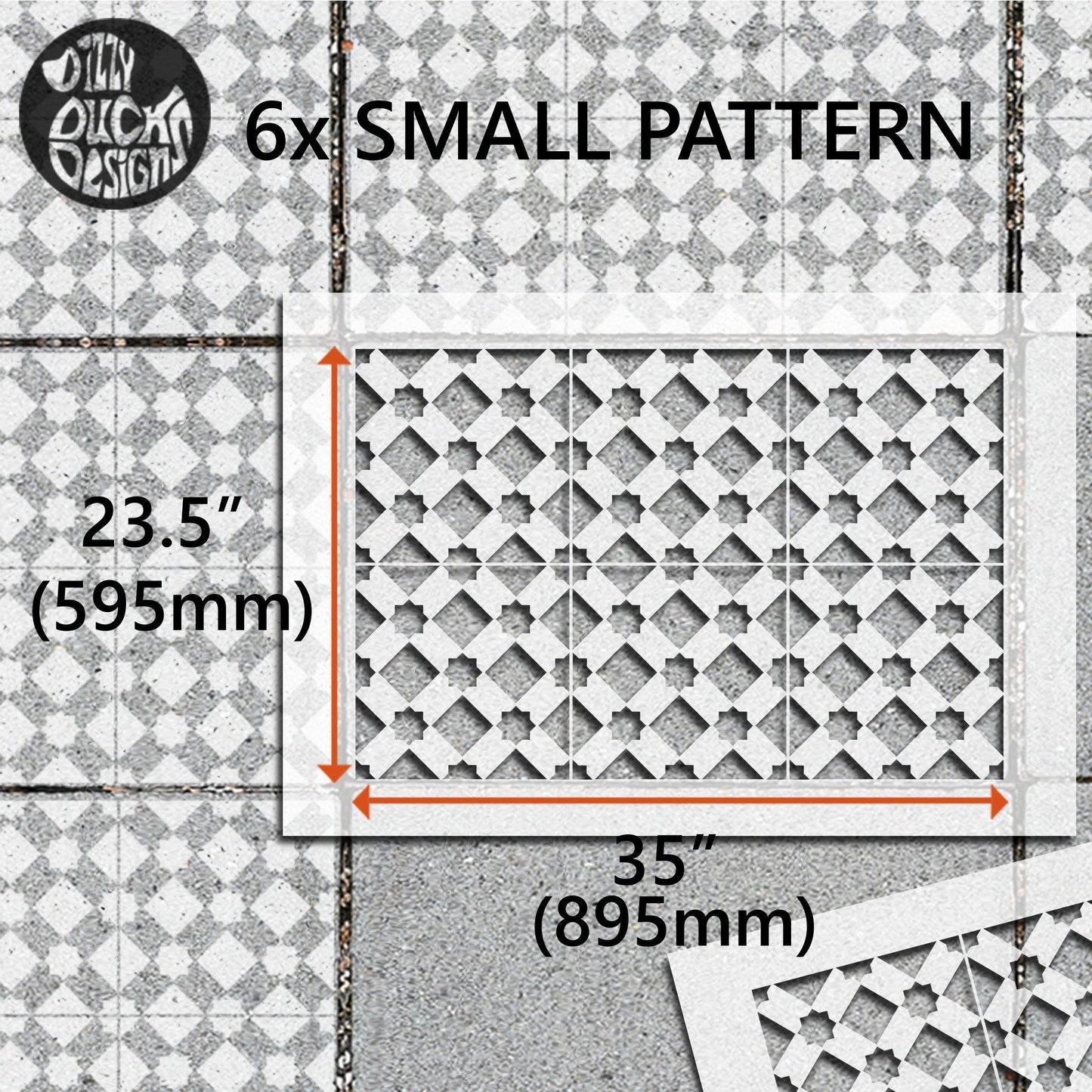 Bukan Patio Stencil - Rectangle Slabs - Dizzy Duck Designs