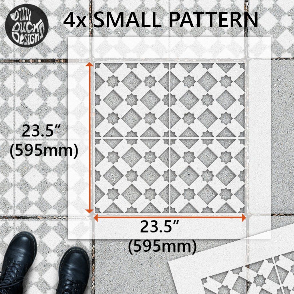Bukan Patio Stencil - Square Slabs - Dizzy Duck Designs