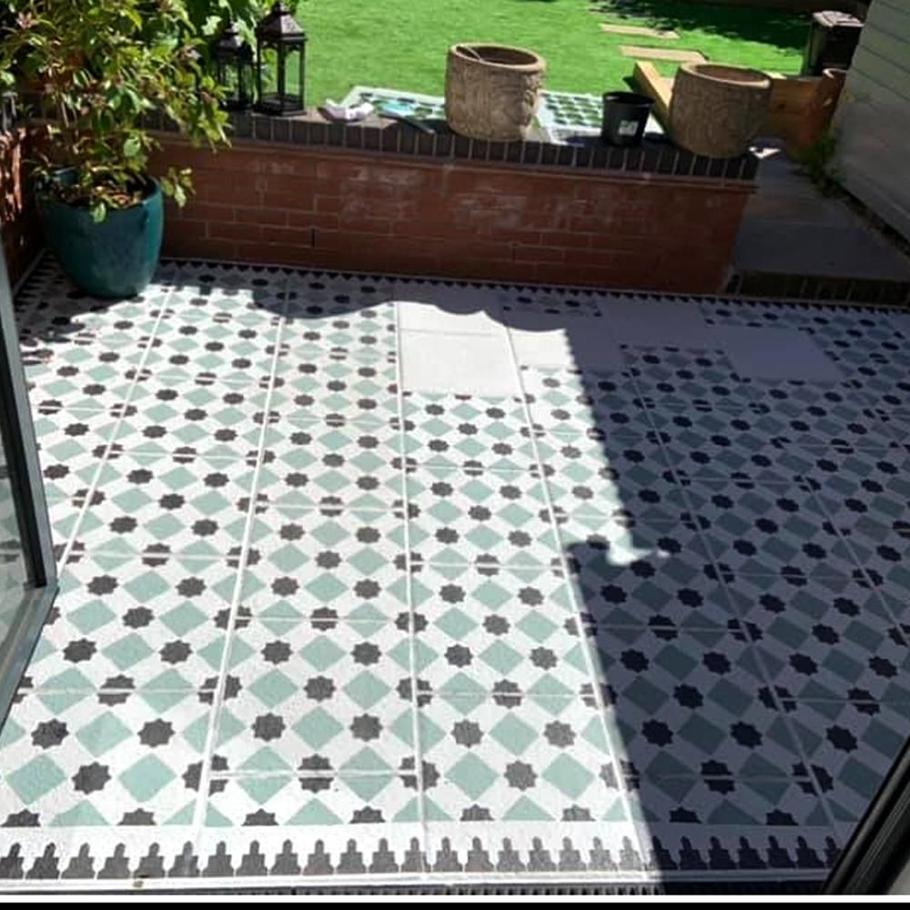 Bukan Patio Stencil - Square Slabs - Dizzy Duck Designs