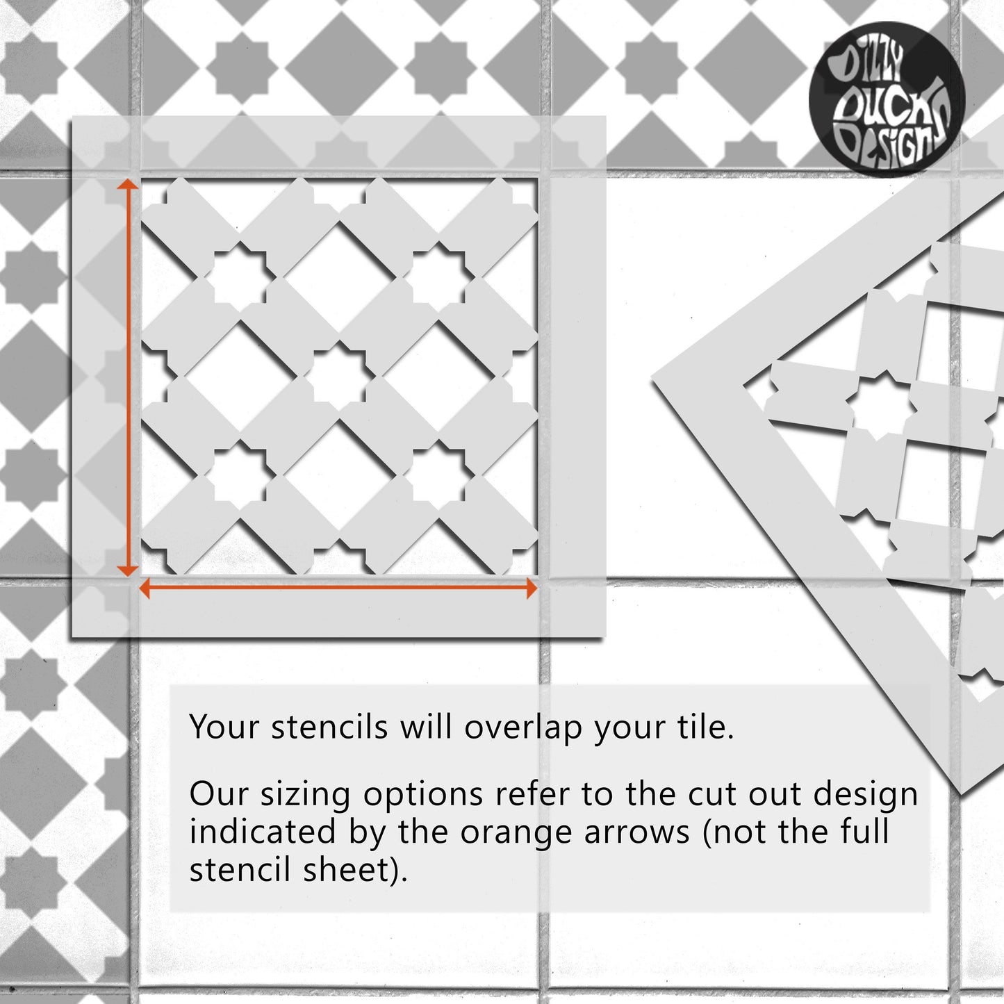 Bukan Tile Stencil - Dizzy Duck Designs