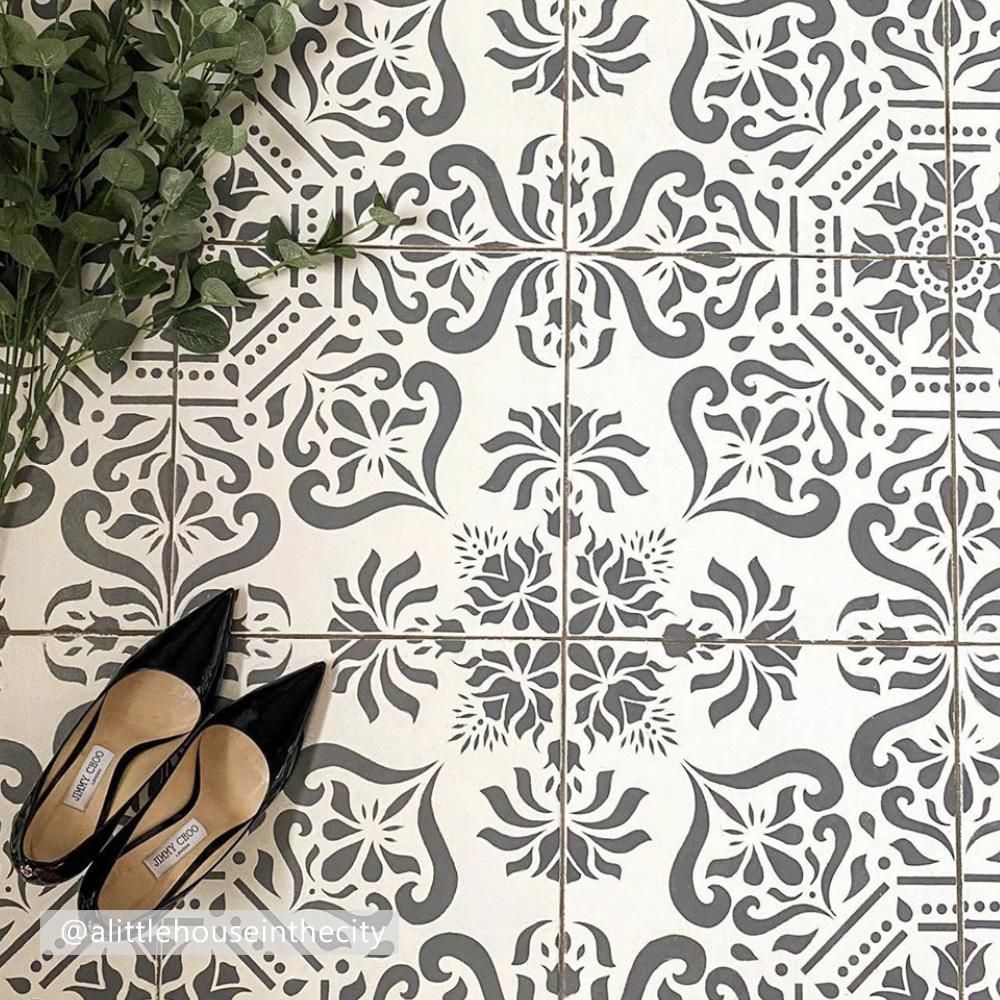 Bukhara Tile Stencil - Dizzy Duck Designs