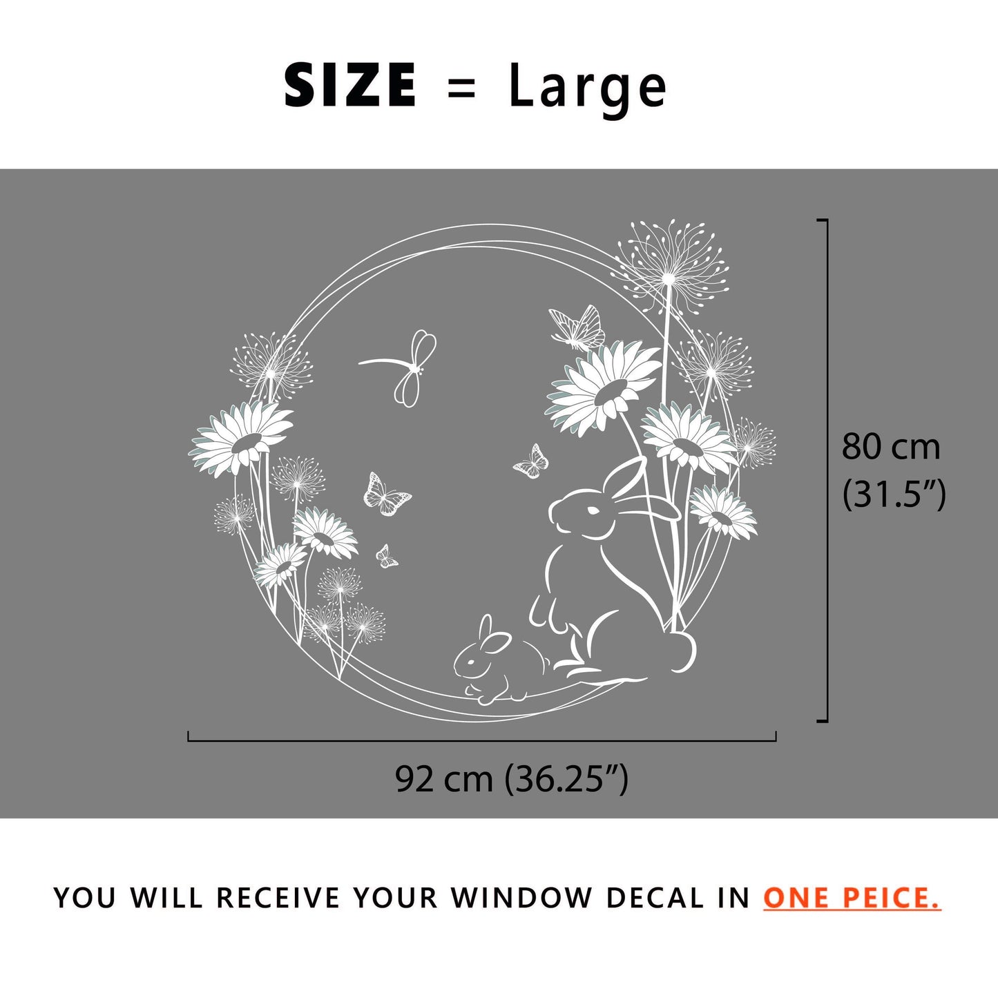 Bunny Meadow Ring Window Decal - Dizzy Duck Designs