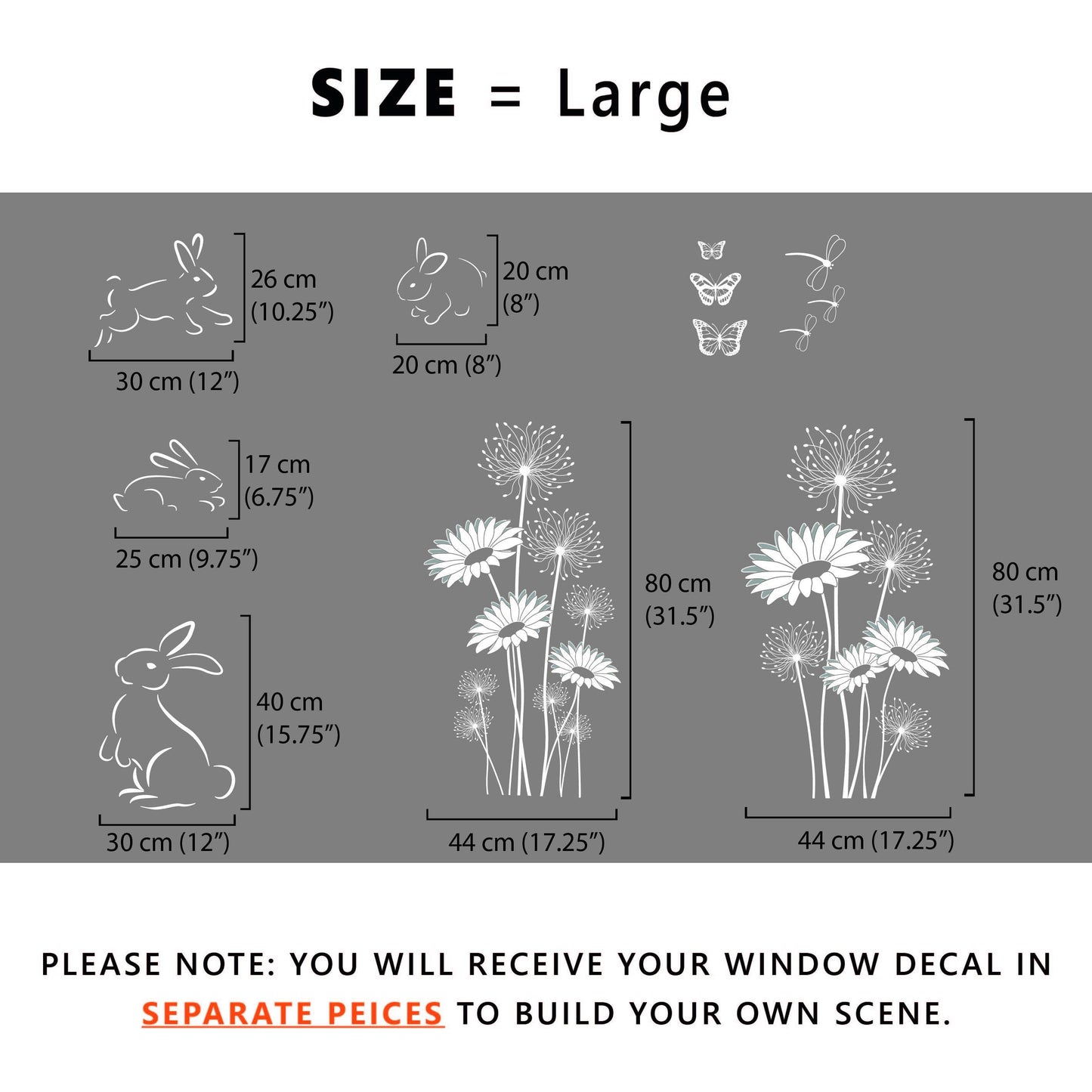 Bunny Meadow Scene Window Decal - Dizzy Duck Designs