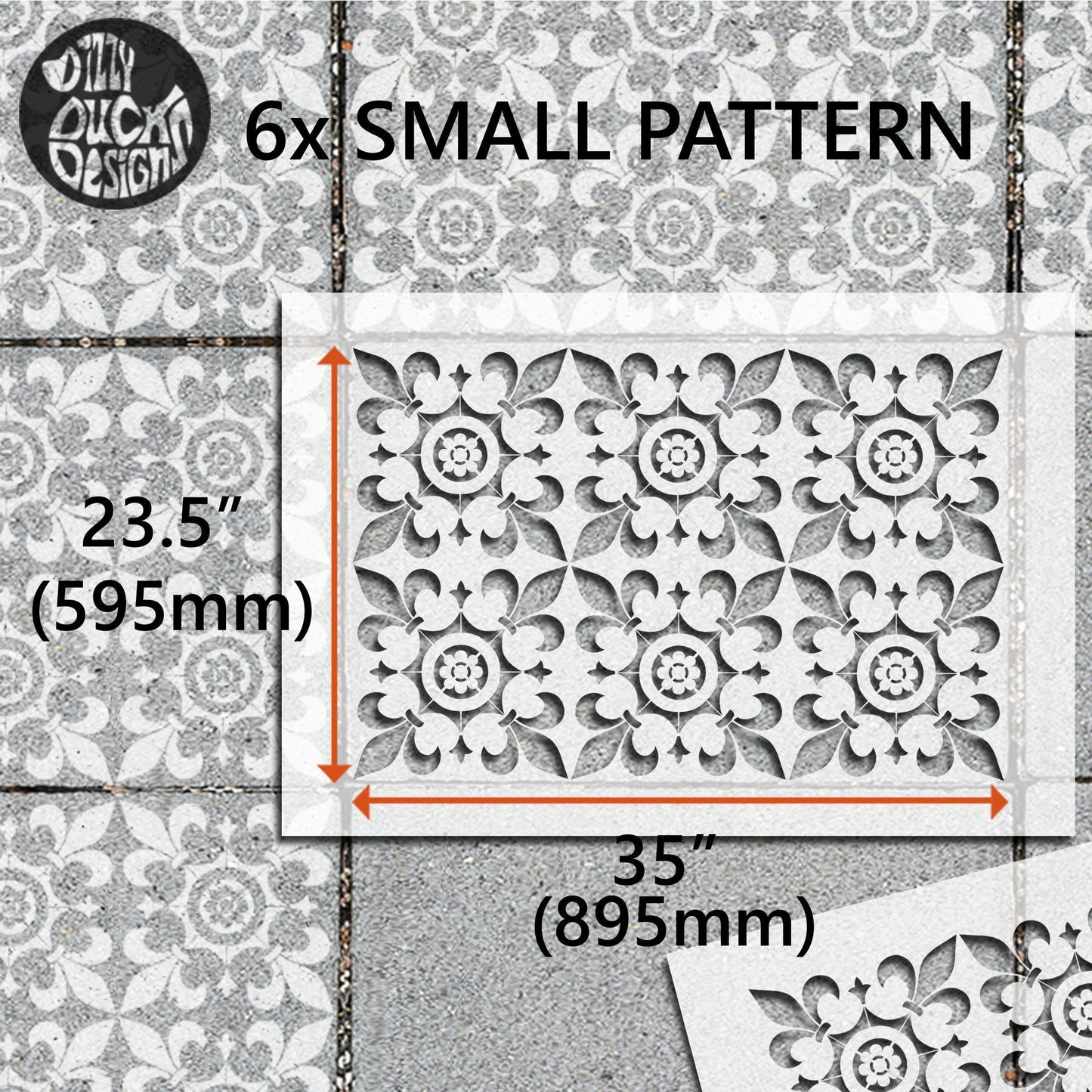 Cambridge Patio Stencil - Rectangle Slabs - Dizzy Duck Designs