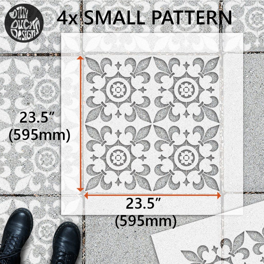 Cambridge Patio Stencil - Square Slabs - Dizzy Duck Designs