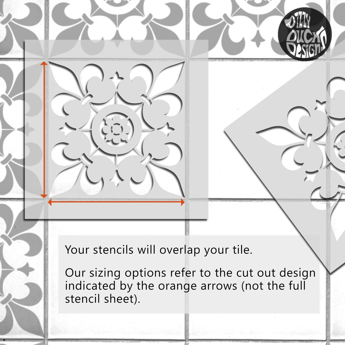 Cambridge Tile Stencil - Dizzy Duck Designs