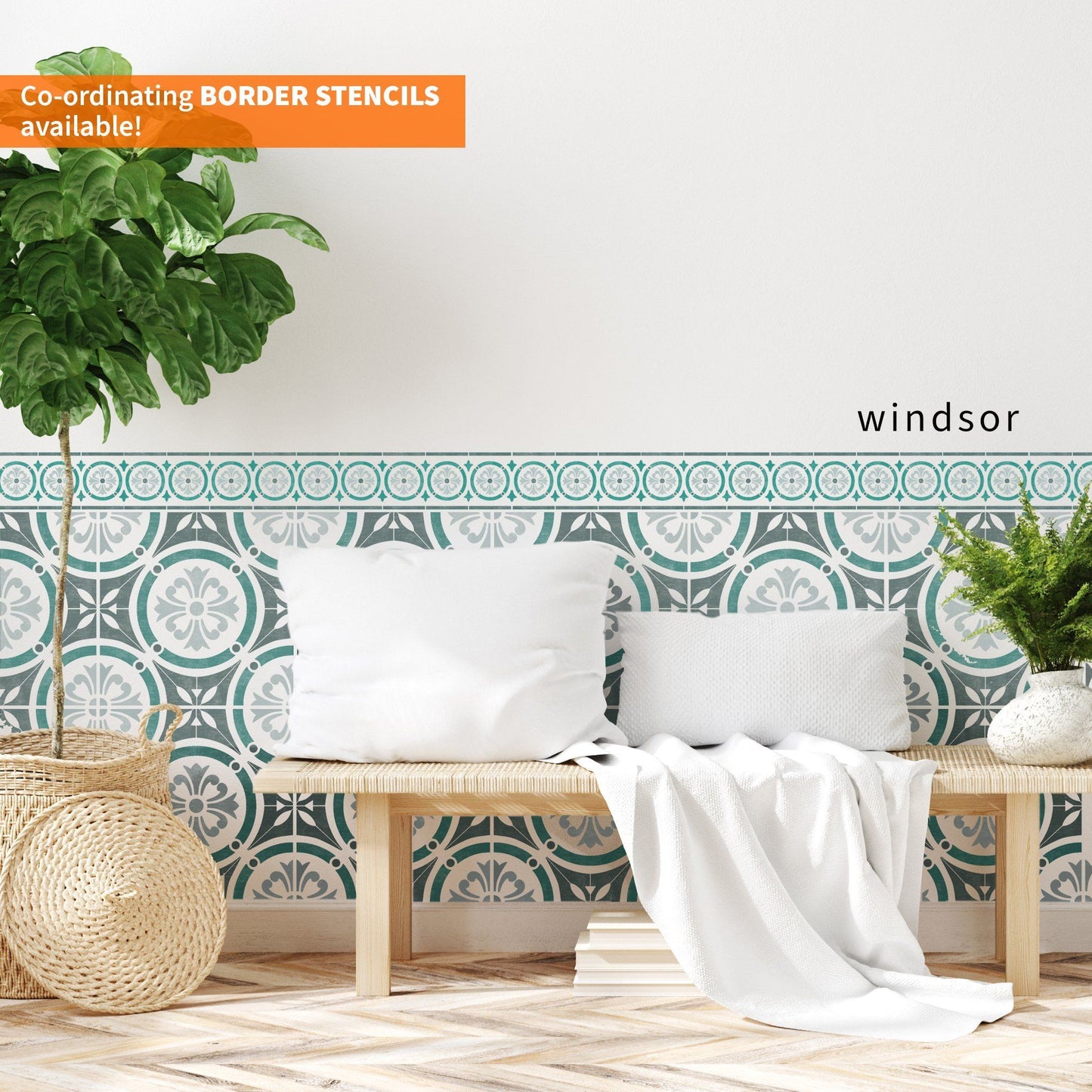 Canterbury Faux-Tile Stencil - Dizzy Duck Designs