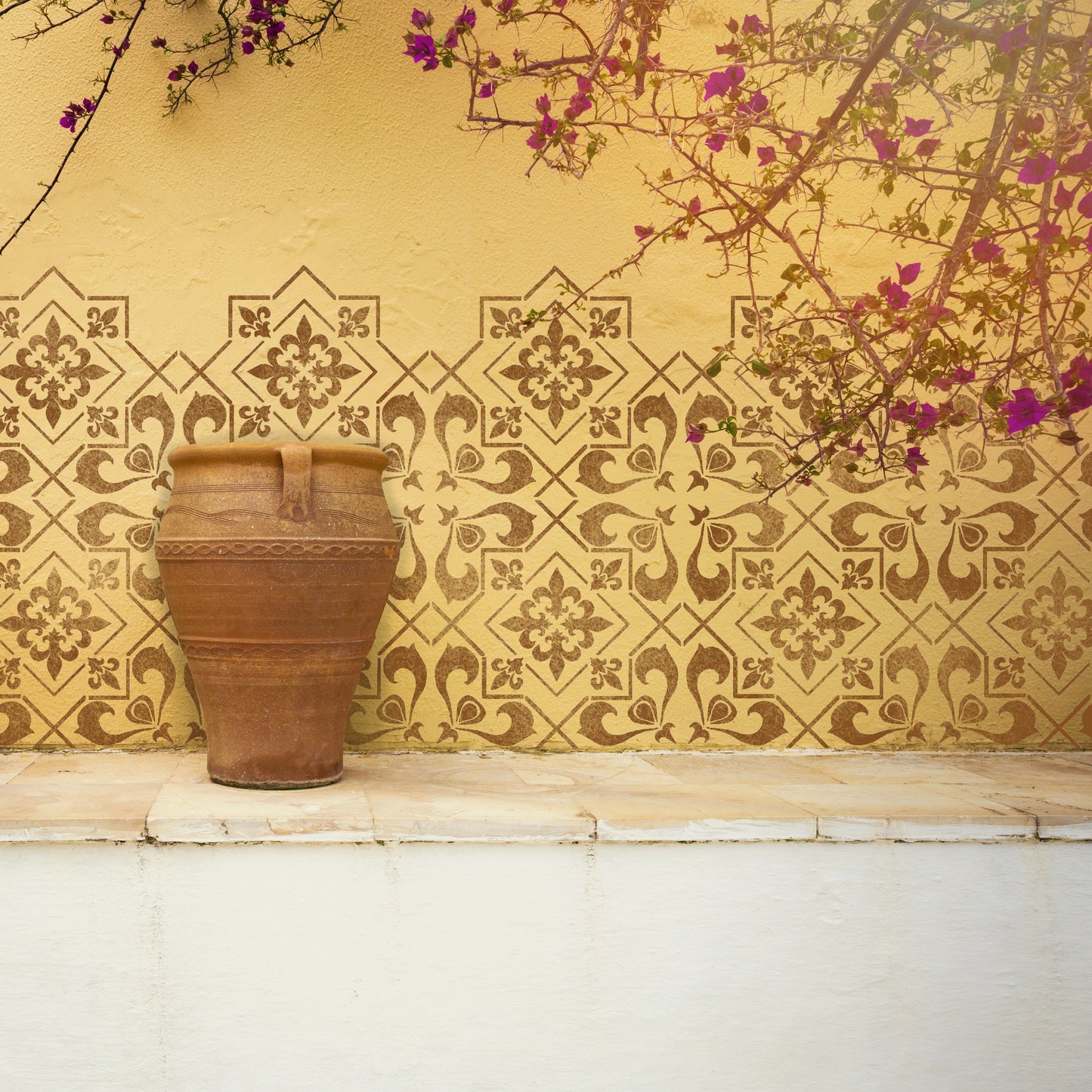 Cassis Faux-Tile Stencil - Dizzy Duck Designs