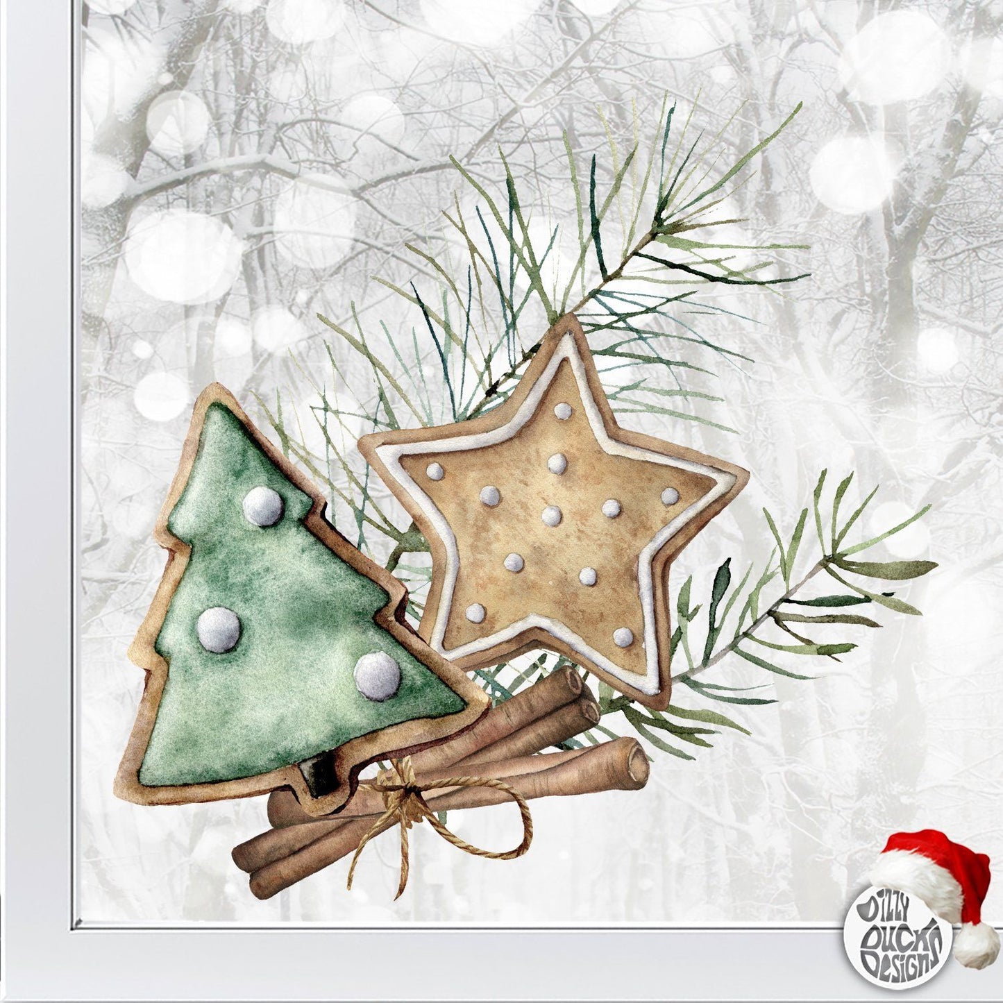 Christmas Cookies Window Decal - Dizzy Duck Designs