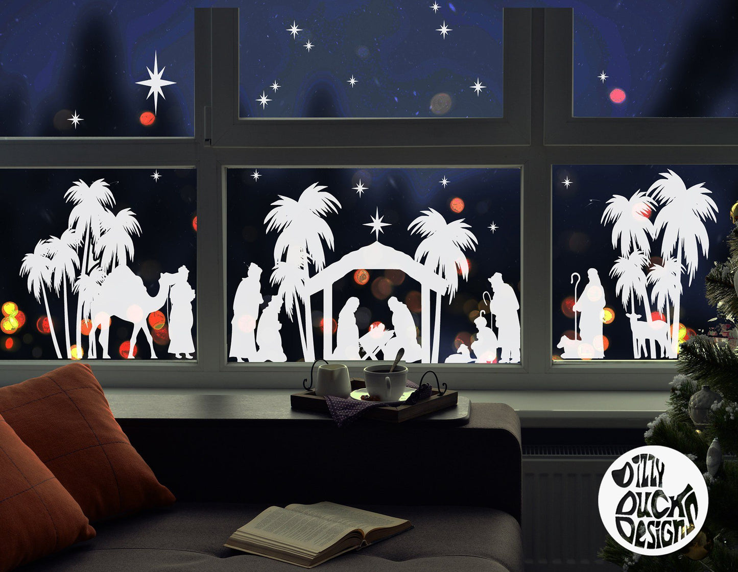 Christmas Nativity Scene Window Decal - Dizzy Duck Designs