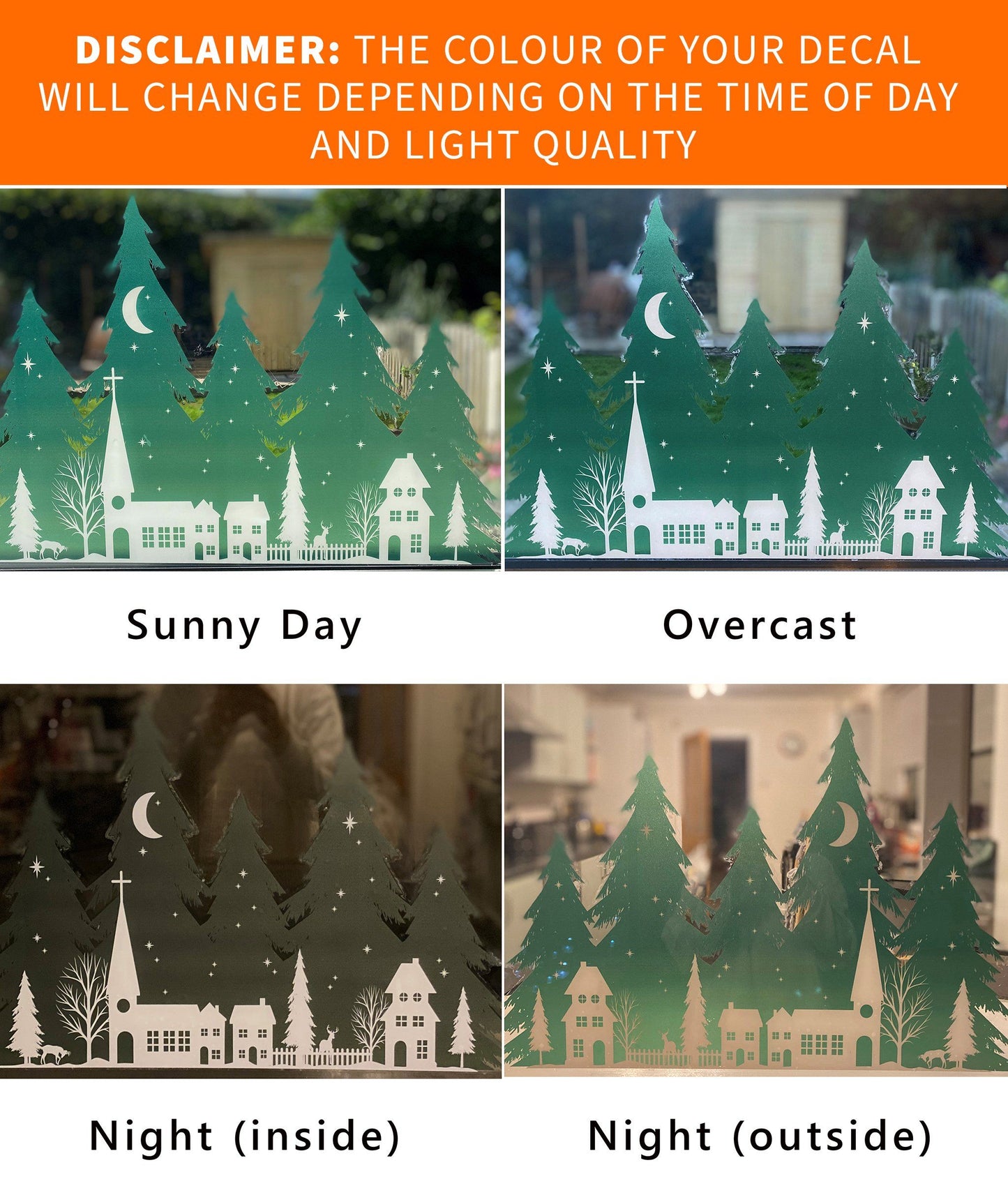 Christmas Nativity Village Window Decal - Blue - Dizzy Duck Designs