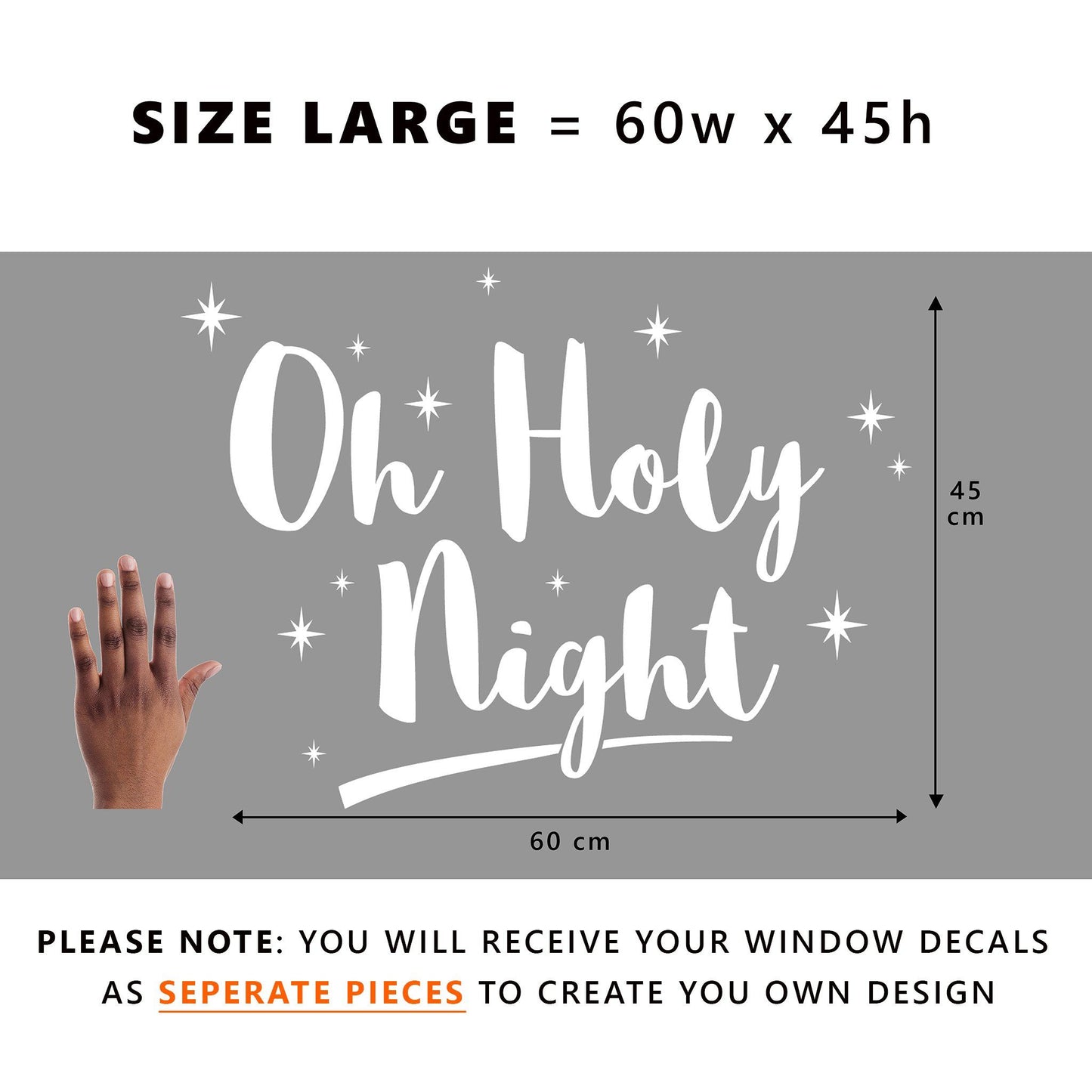 Christmas Oh Holy Night Window Decal - Dizzy Duck Designs