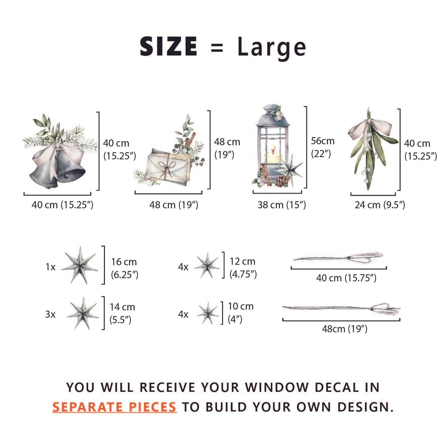 16 Christmas Decoration Window Decals - Dizzy Duck Designs