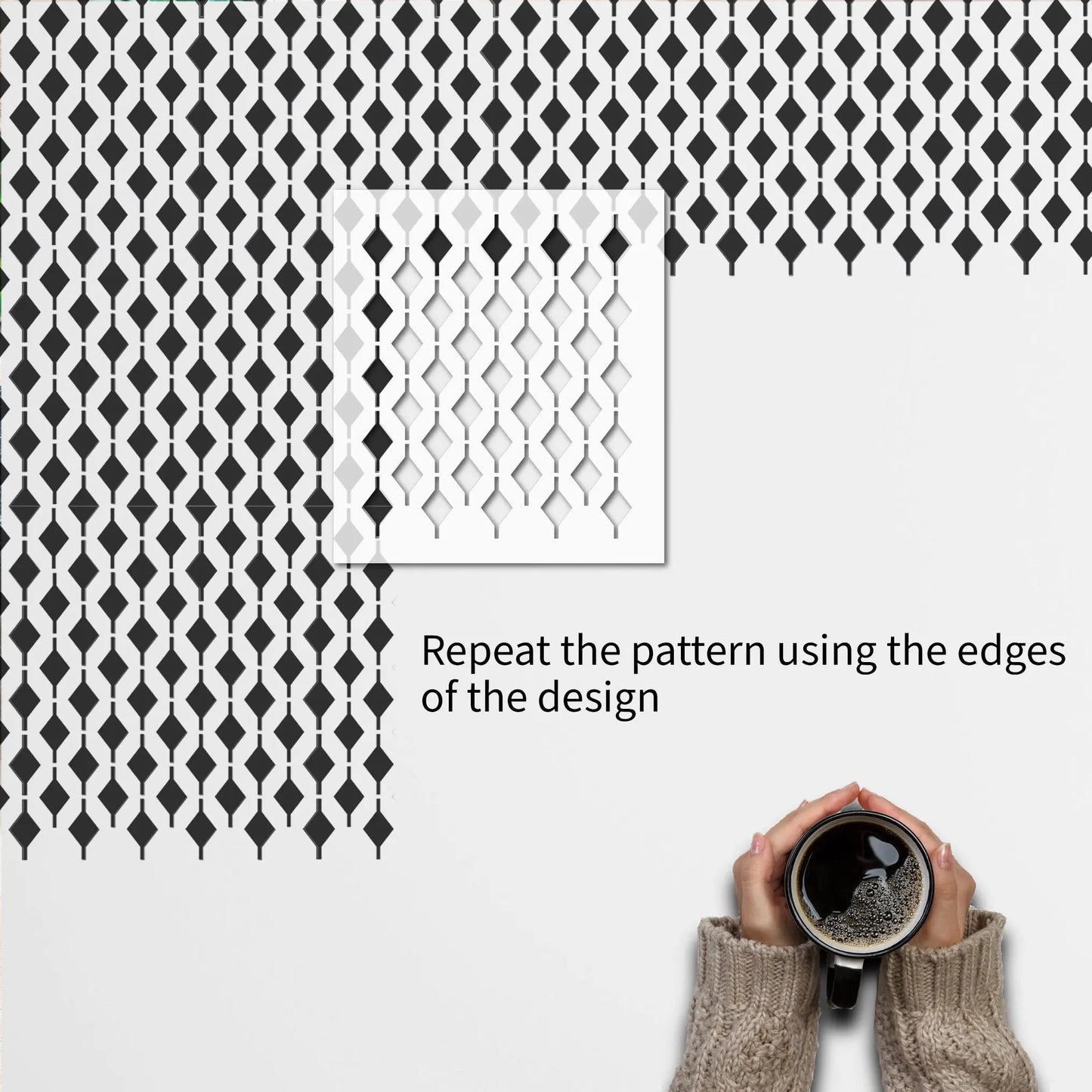 DIAMOND DROP Furniture Stencil - Dizzy Duck Designs