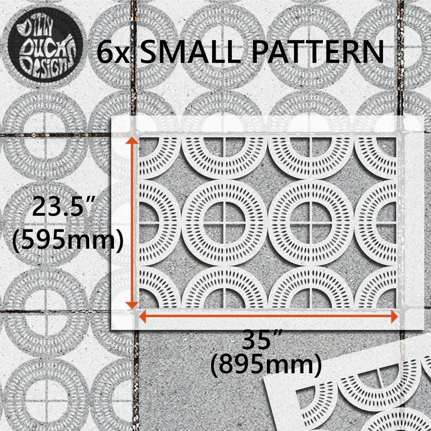 Desert Sands Patio Stencil - Rectangle Slabs - Dizzy Duck Designs