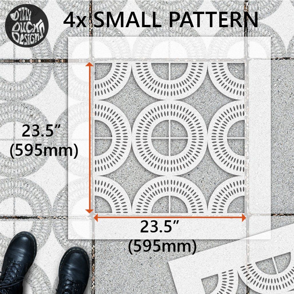 Desert Sands Patio Stencil - Square Slabs - Dizzy Duck Designs
