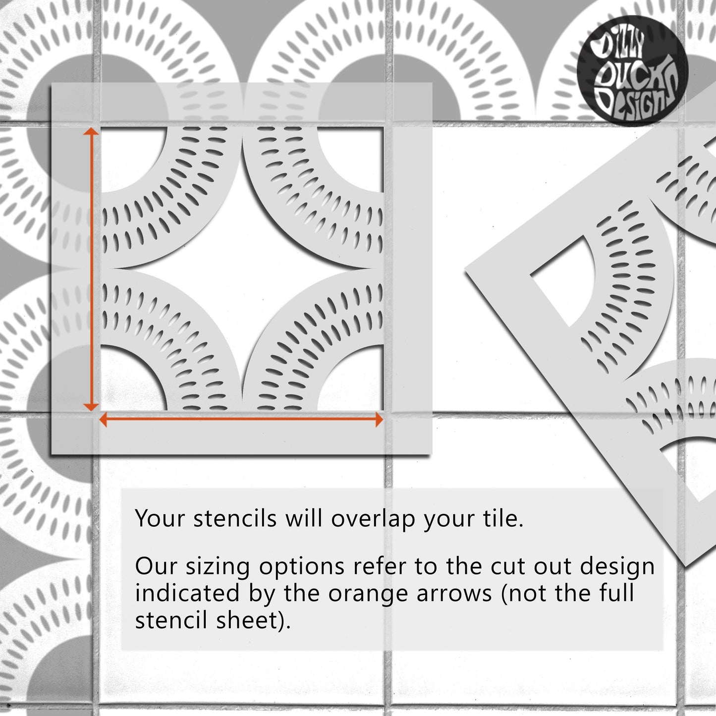 Desert Sands Tile Stencil - Dizzy Duck Designs