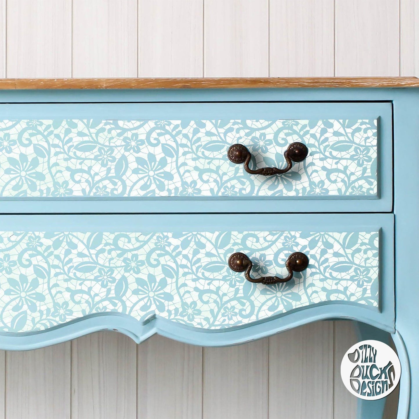 ELIZABETH LACE Furniture Stencil - Dizzy Duck Designs