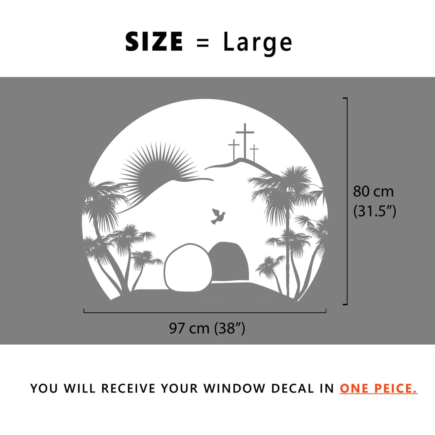 Easter Story Circle Window Decal - Dizzy Duck Designs