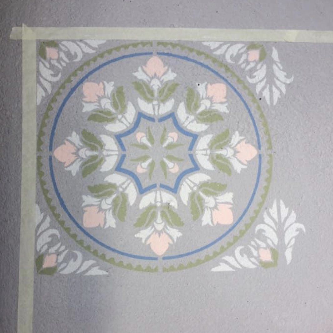Edessa Faux-Tile Stencil - Dizzy Duck Designs
