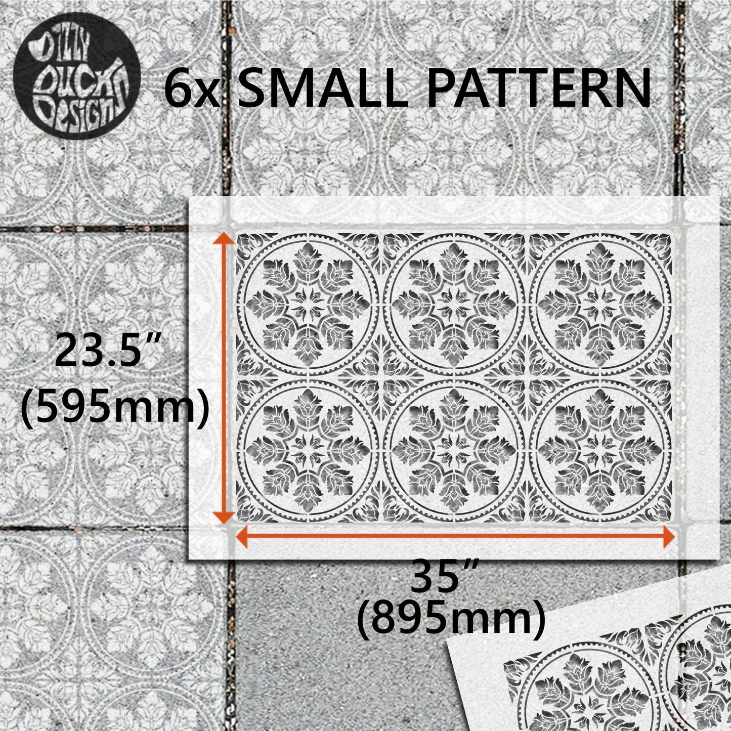 Edessa Patio Stencil - Rectangle Slabs - Dizzy Duck Designs