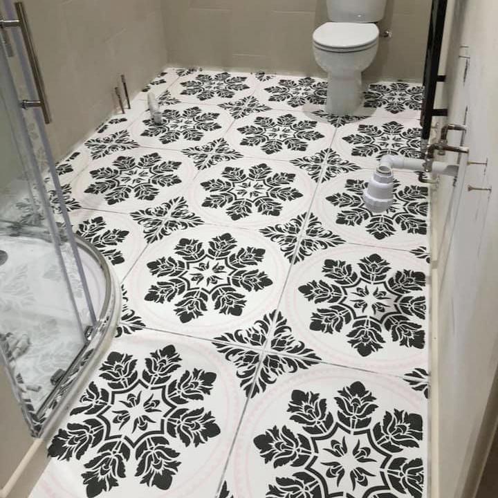 Edessa Tile Stencil - Dizzy Duck Designs