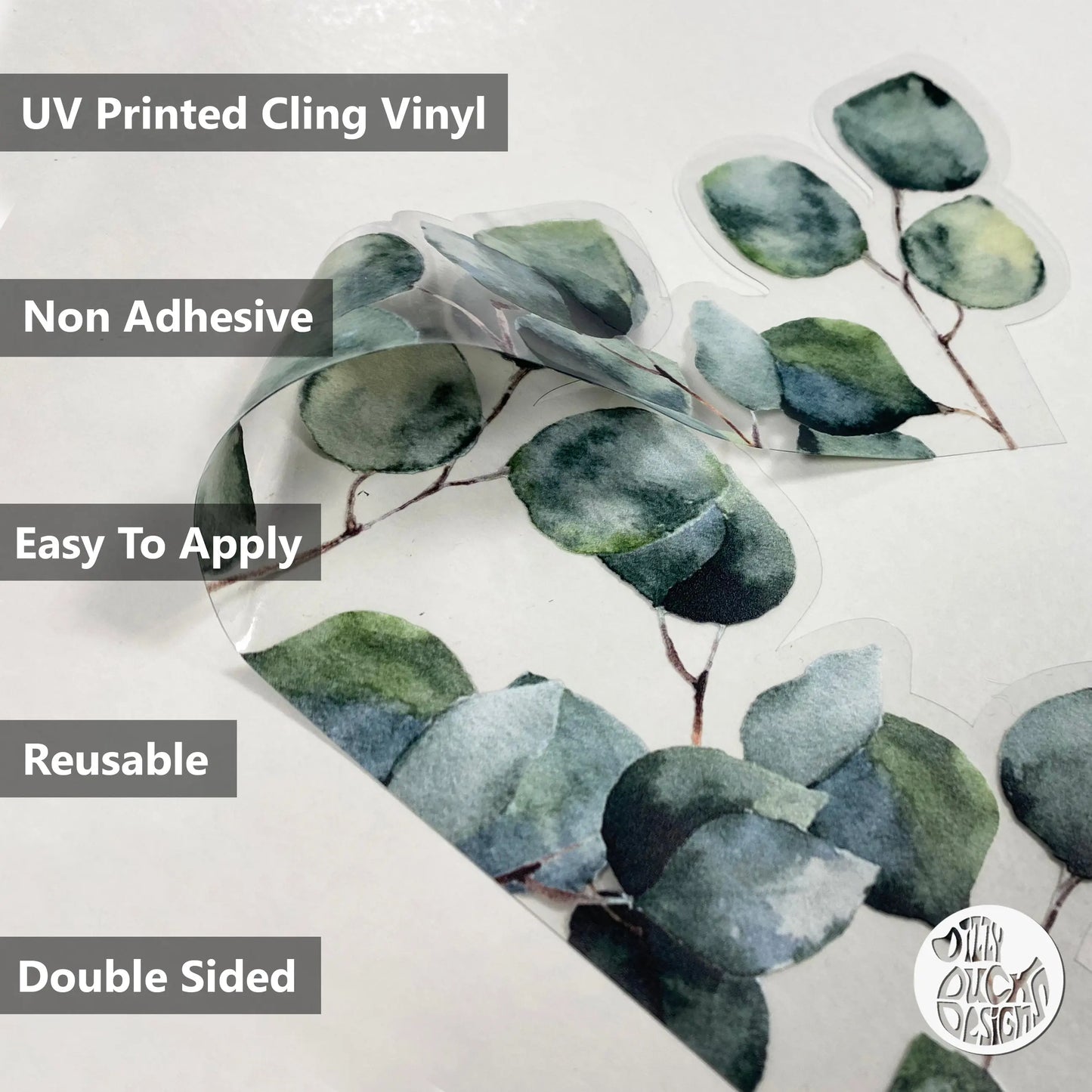 Eucalyptus Clear Window Privacy Border - Dizzy Duck Designs