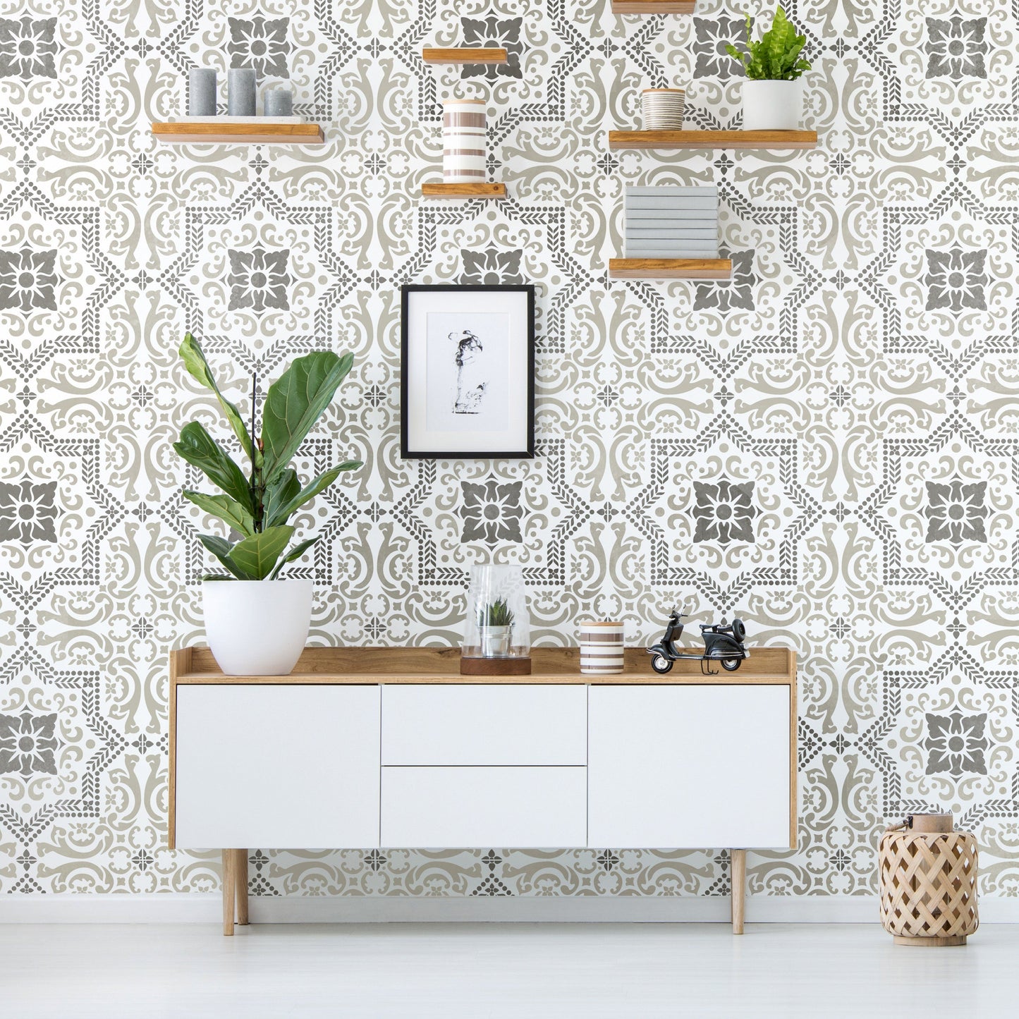 Evora Faux-Tile Stencil - Dizzy Duck Designs