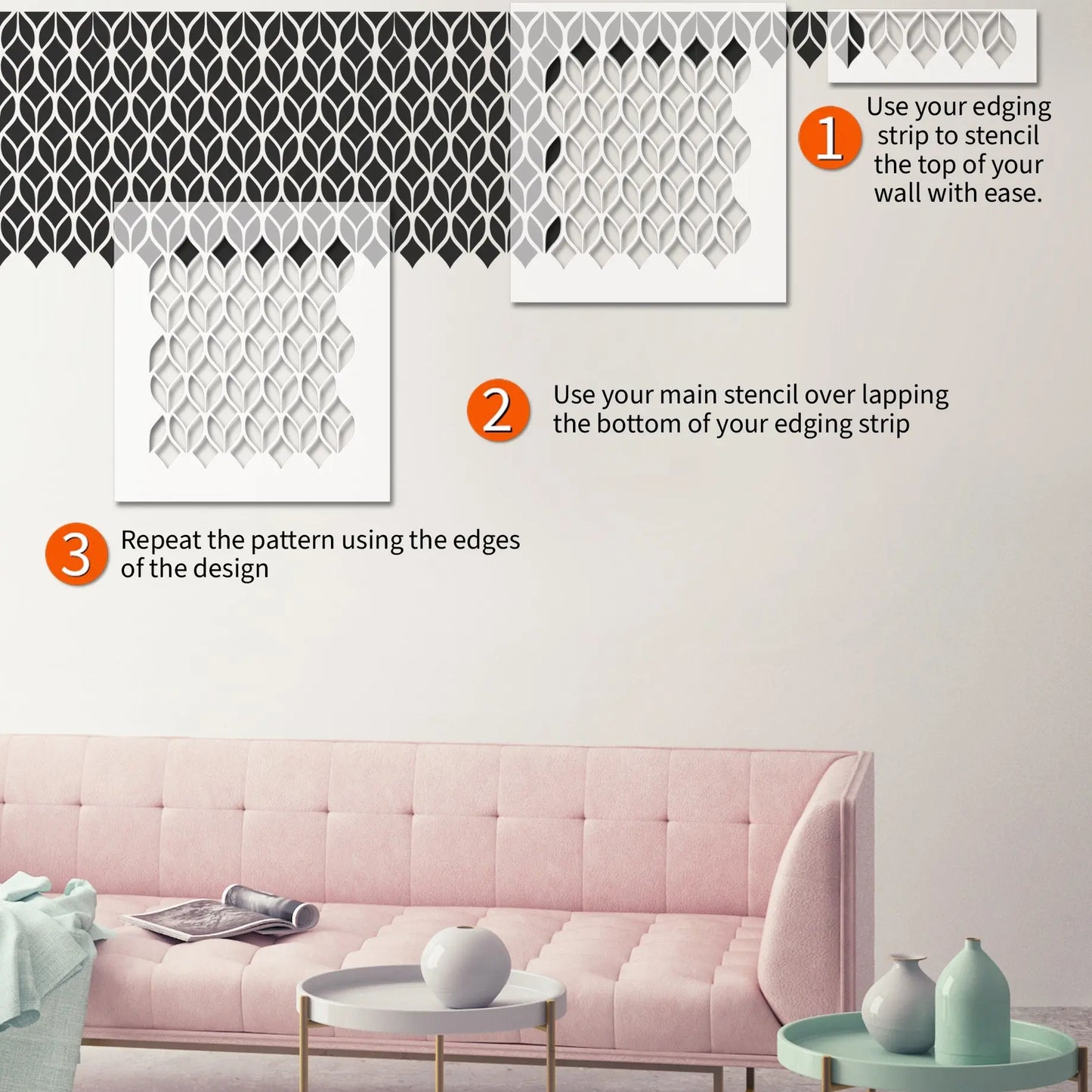 FALLING LEAVES Wall Stencil - Dizzy Duck Designs