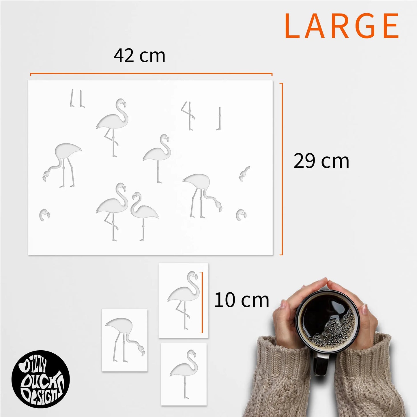 FLAMINGO FLOCK Furniture Stencil - Dizzy Duck Designs