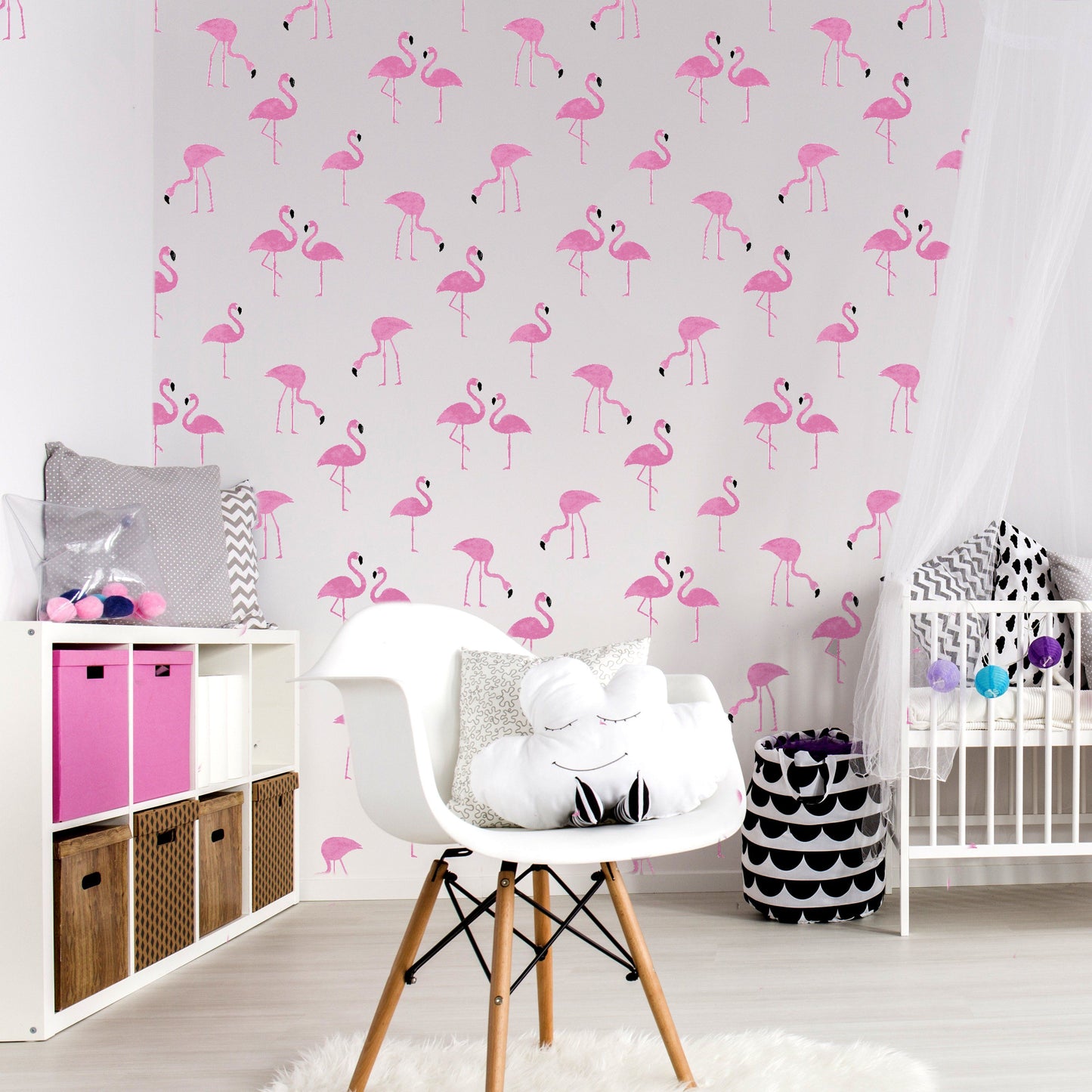 FLAMINGO FLOCK Wall Stencil - Dizzy Duck Designs