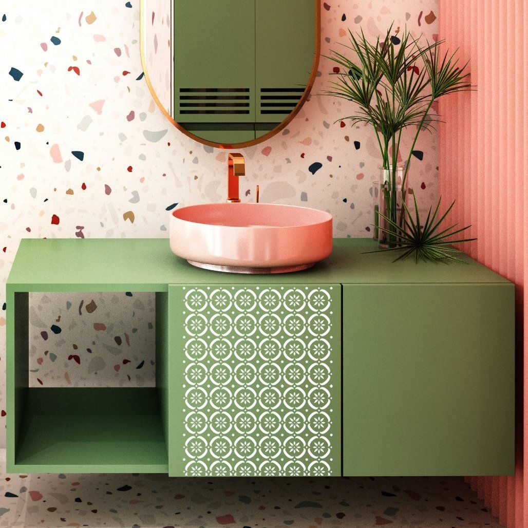 FLOWER POWER Furniture Stencil - Dizzy Duck Designs