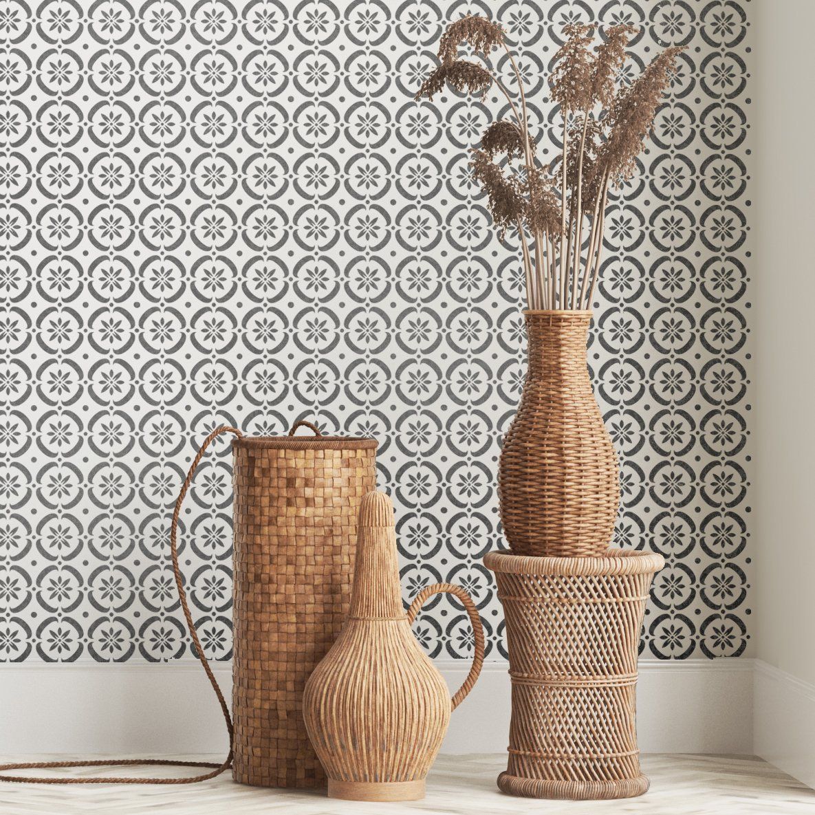 FLOWER POWER Wall Stencil - Dizzy Duck Designs