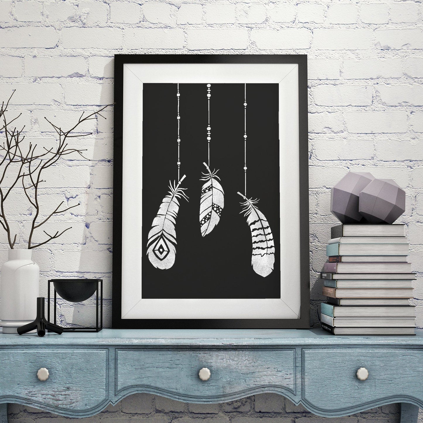 Feather Stencil Wall and Furniture Set - Dizzy Duck Designs