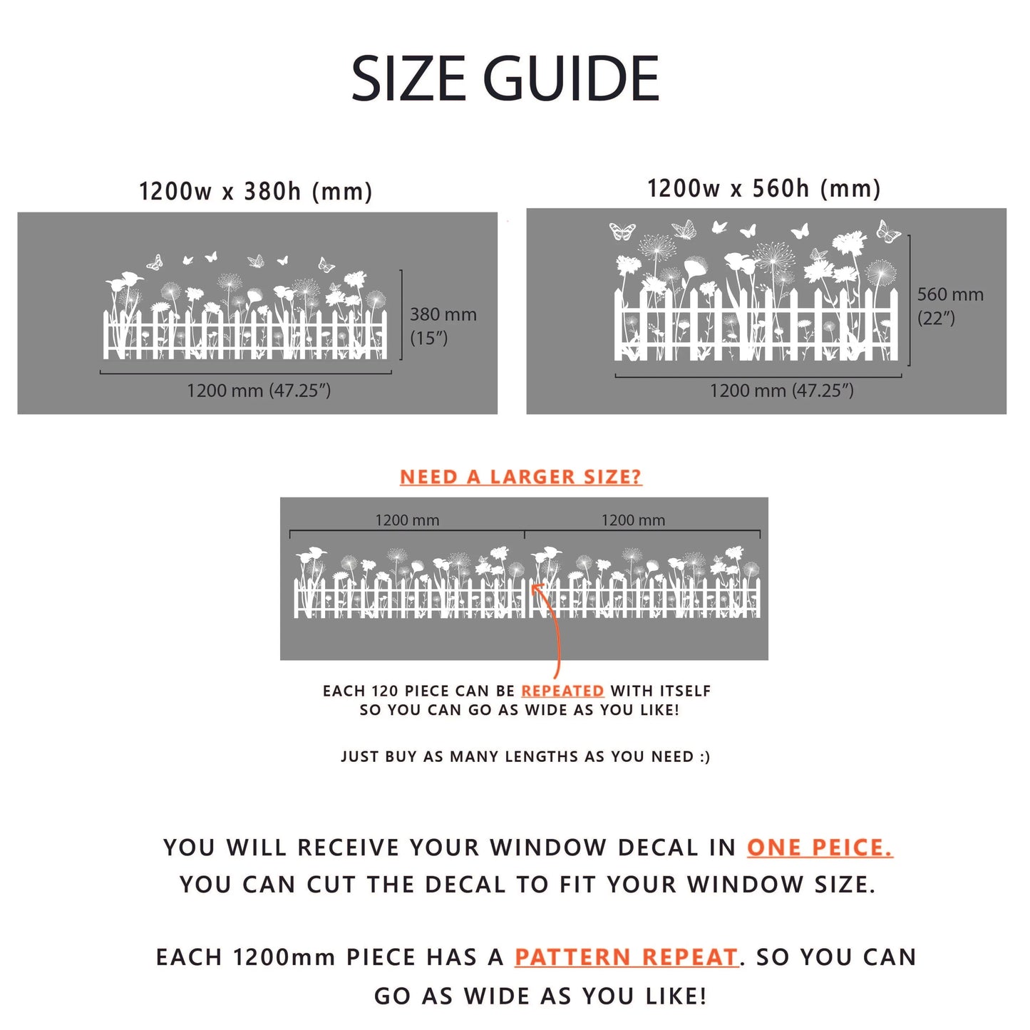 Fence Flowers Frosted Window Privacy Border - Dizzy Duck Designs