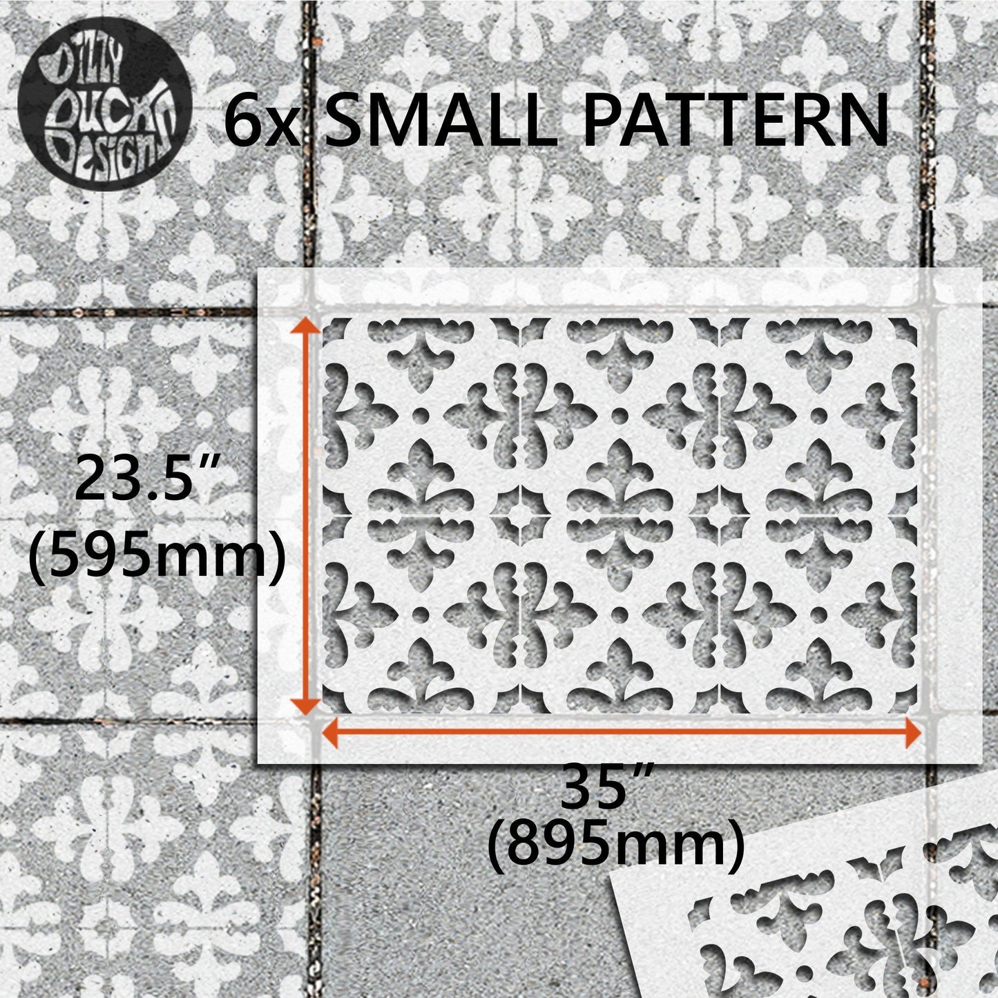 Florence Patio Stencil - Rectangle Slabs - Dizzy Duck Designs