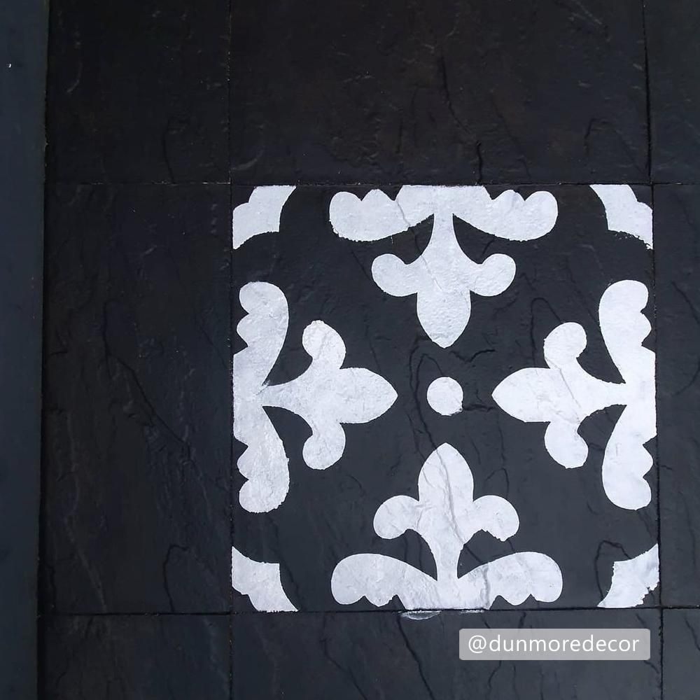 Florence Patio Stencil - Square Slabs - Dizzy Duck Designs