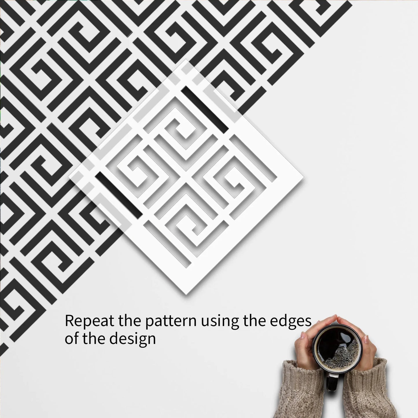 GEO MAZE Furniture Stencil - Dizzy Duck Designs