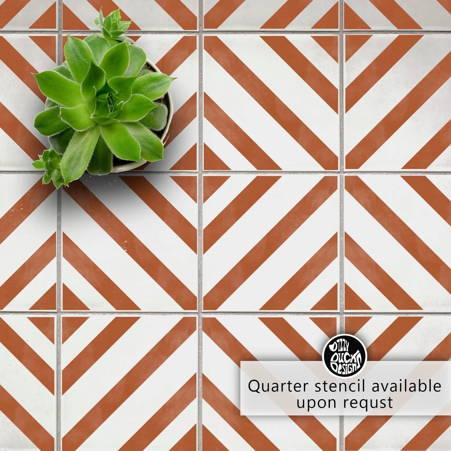 Geo Square Tile Stencil - Dizzy Duck Designs