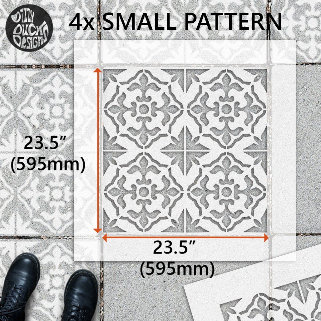 Gibraltar Patio Stencil - Square Slabs - Dizzy Duck Designs