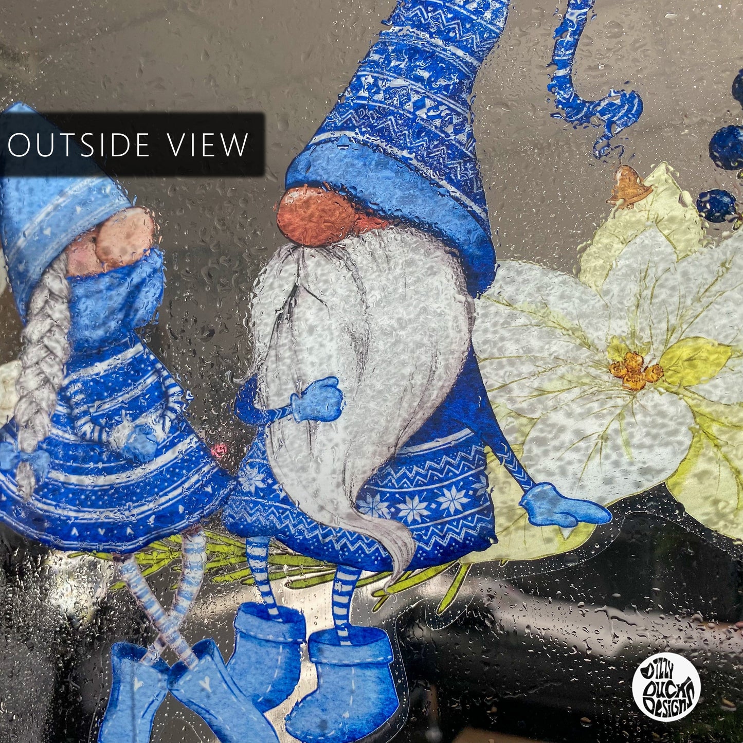 Girl & Boy Christmas Gnome Wreath - Blue - Dizzy Duck Designs