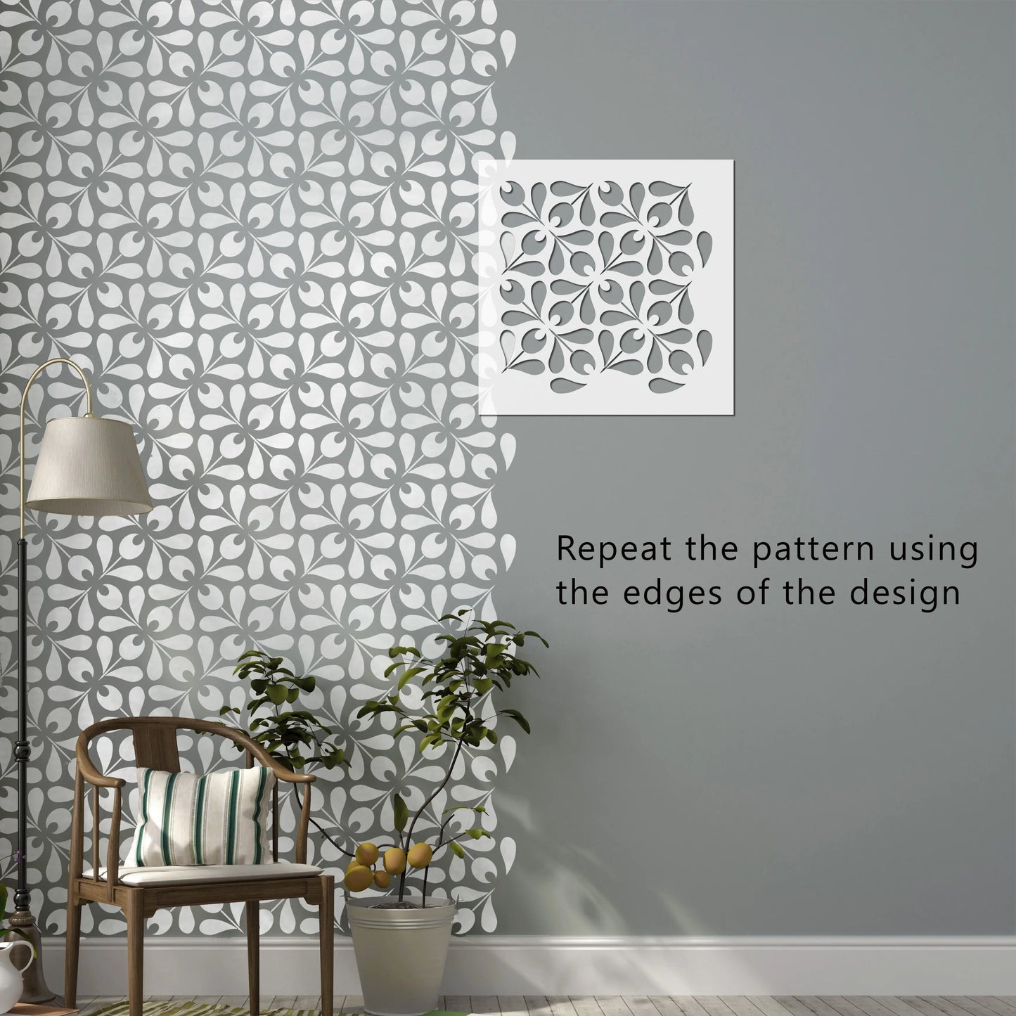 Gundvik Floor Wall Stencil - Dizzy Duck Designs
