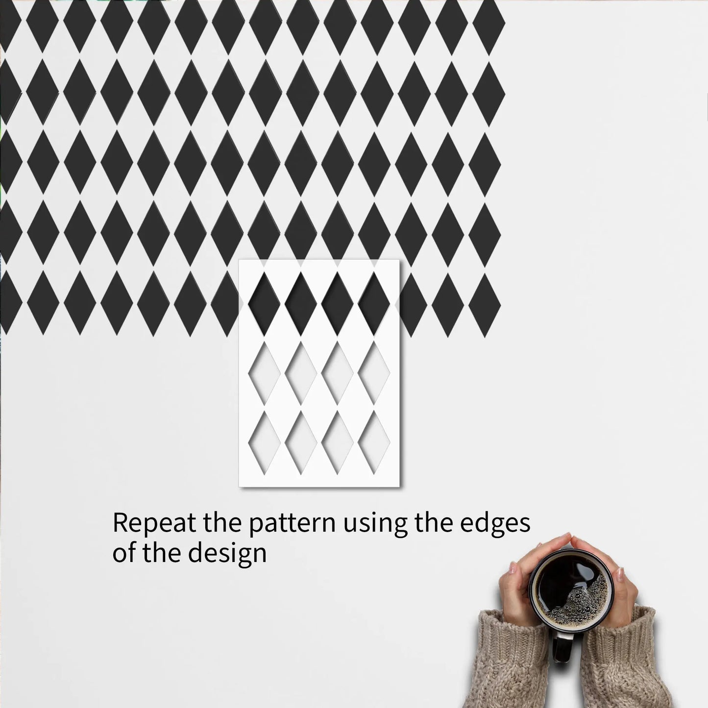 HARLEQUIN Furniture Stencil - Dizzy Duck Designs